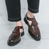Fashion Retro Men Business Sandals Dark Brown Thick-soled Anti-slip Lightweight Comfortable Fashionable Sandals Sizes 38-46 Men Sandals