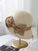 2025 Summer New Woven Basin Hat Fashion Crimped Sun Hat Satin Bow Summer Sun Hat