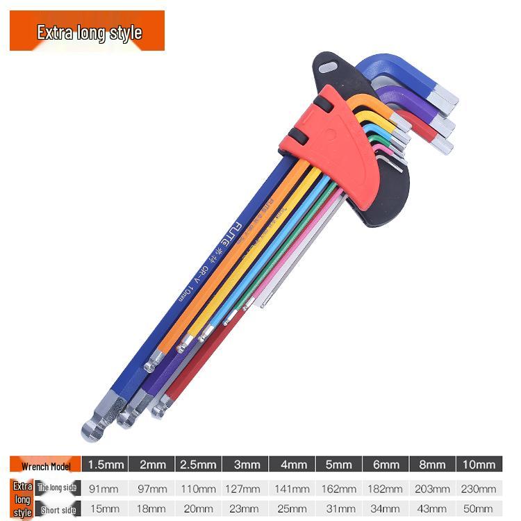 FortColor Hex Wrench & Screwdriver Set: 6-Point, Ball Head Combination Tool