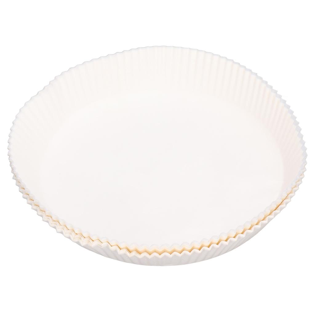 100 Pezzi Carta Rotonda Usa e Getta per Forno Resistente all'Olio Carta Assorbente per Friggitrice per Cucina Casalinga