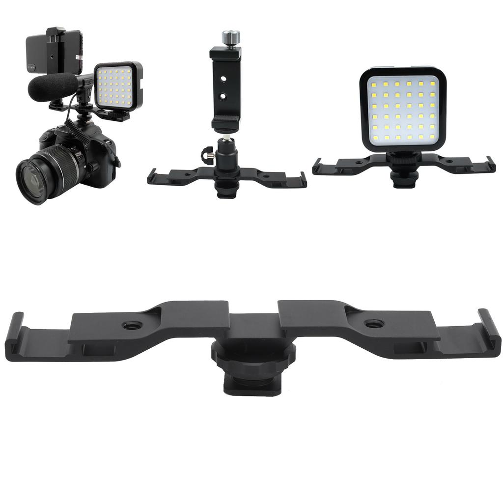 Aluminum Alloy Cold Shoe Extension Mount Bar Bracket for Camera Fill Light Microphone