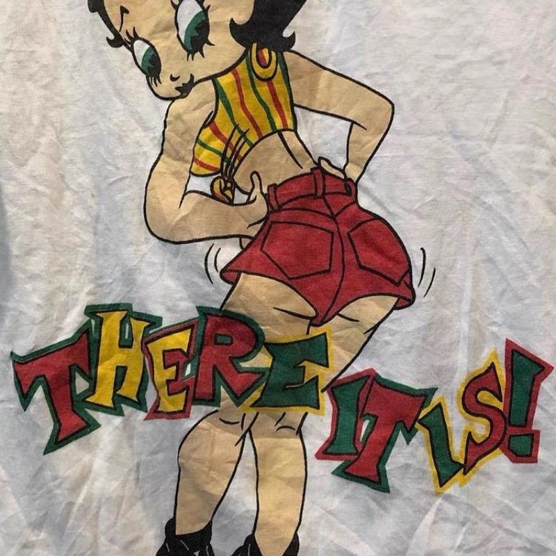 Betty Boop Betty Lady Puppe 2025 Mode Sommer Neu Heiß Cartoon Trend Oldschool College Stil Mai Kaki Kurzarm T-Shirt