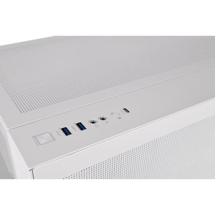 Boîtier pc - thermaltake - view 380 tg argb snow - moyen tour - atx - verre trempé - blanc
