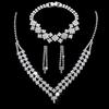 Bright Diamond Zircon Water Drop Necklace Earrings Wedding Jewelry, Shooting Jewelry Set