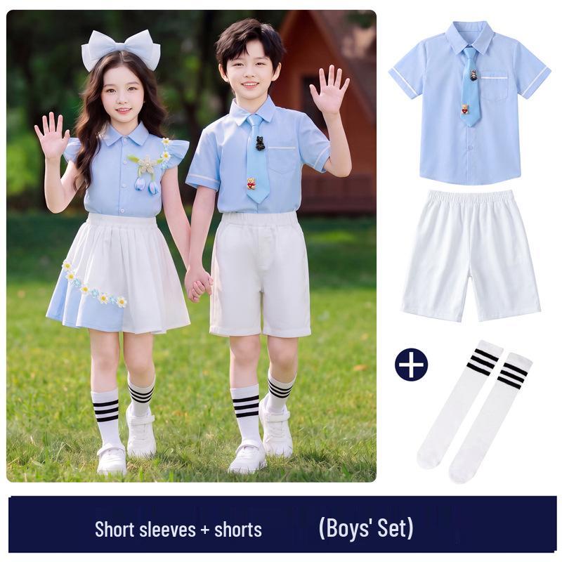 Blue Performance Shirt for Kindergarten Graduation & Children s Choir or Poetry Recitation 130 cm