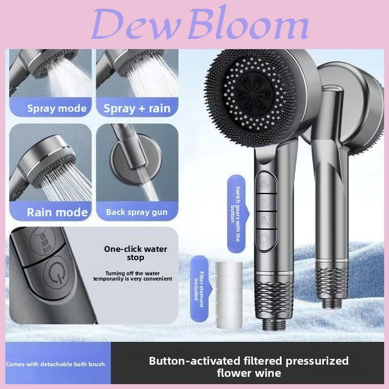 Piano Pressure Boost Shower Head Multifunction Rain Spray For Home Bathing And Massage