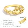 925 Sterling Silver Claddagh Ring for Woman Celtic Knot Eternity Romantic Promise Anniversary Wedding Ring Size 4 -12 Gift