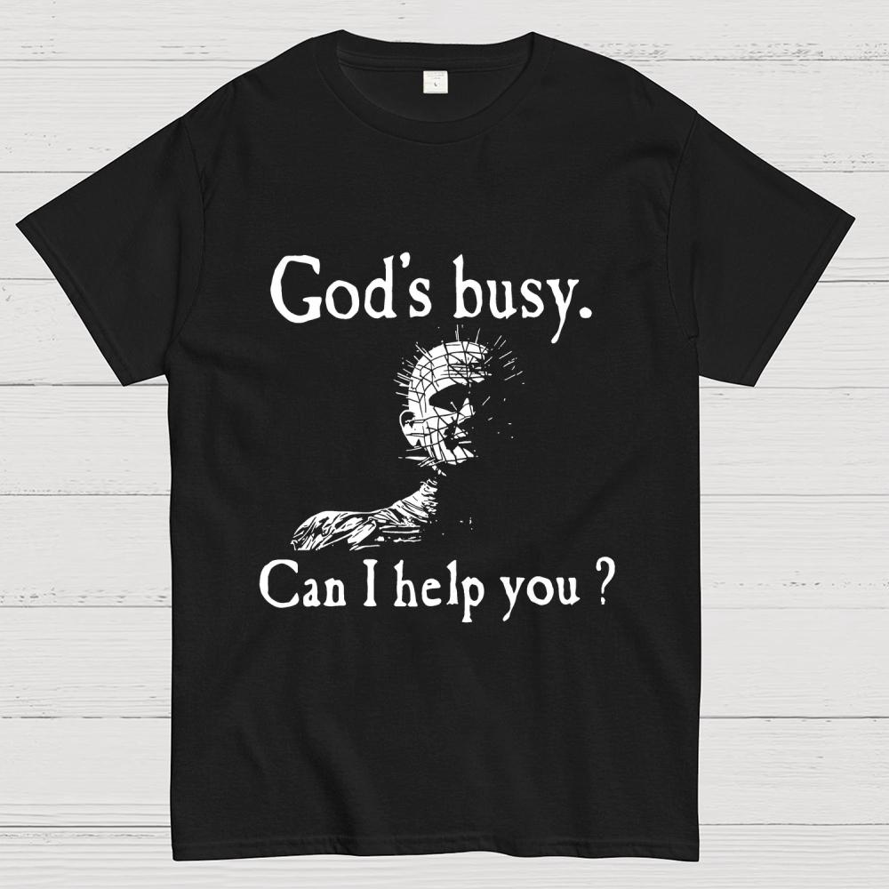 Dio è Occupato Posso Aiutarla? T-shirt Casual Estiva Unisex 100% Cotone Fresca Larga