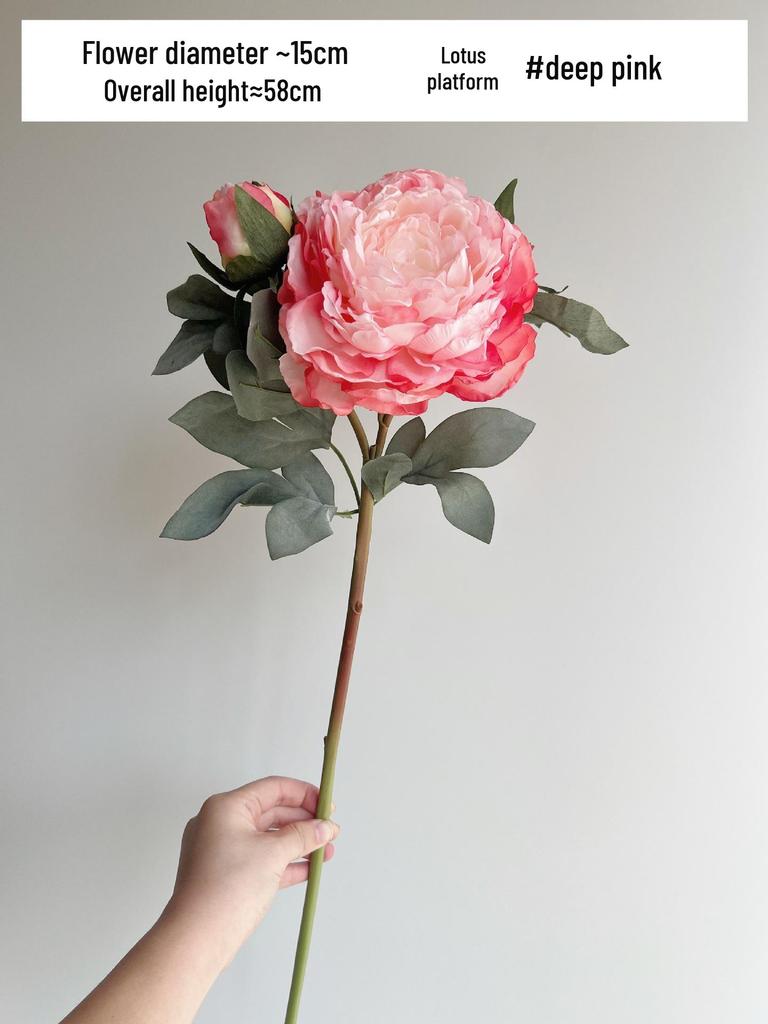 High-Quality Burnt Edge Silk Peony - Artificial Flower for Home Decor & Photography