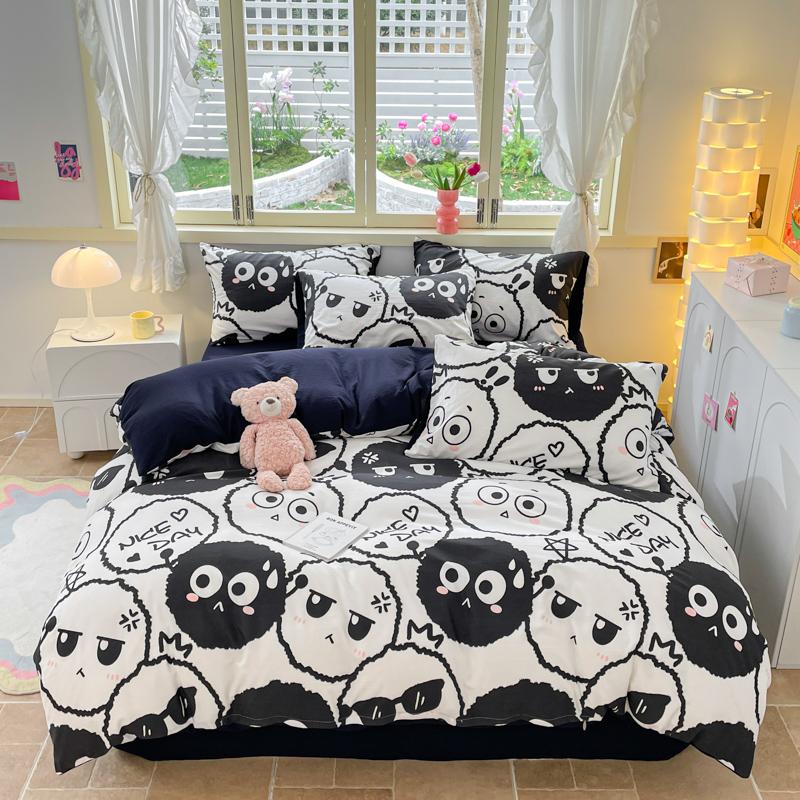 3pcs Yellow Stripe Duvet Cover Modern Geometry Bedding Set Fashion Home Comforter Cover Polyester Quilt Cover with 2 Pillowcases