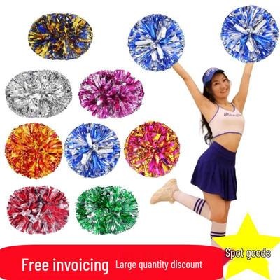 Handheld Cheerleading Pom-Poms with Flower Handles for Sports Meets and Dance Performances