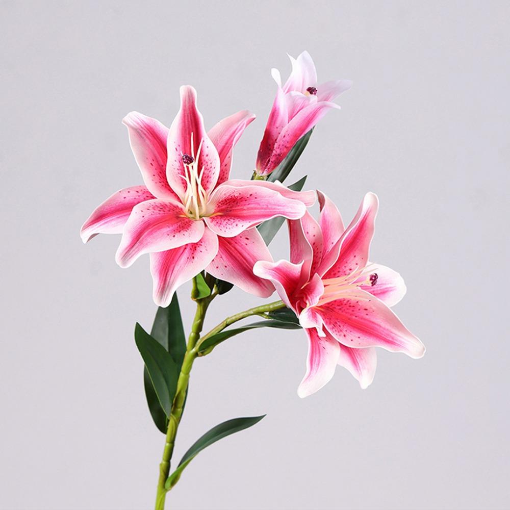 Multicolor Lily Artifiical Flowers Double Layers Simulation Flowers  Home Decoration