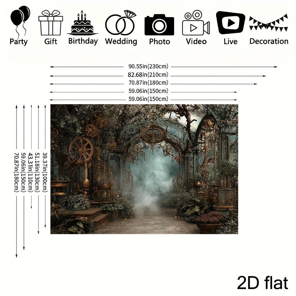2D Plane 1 Piece of Mysterious Steampunk Garden Background Digital Background Suitable for Steampunk Background