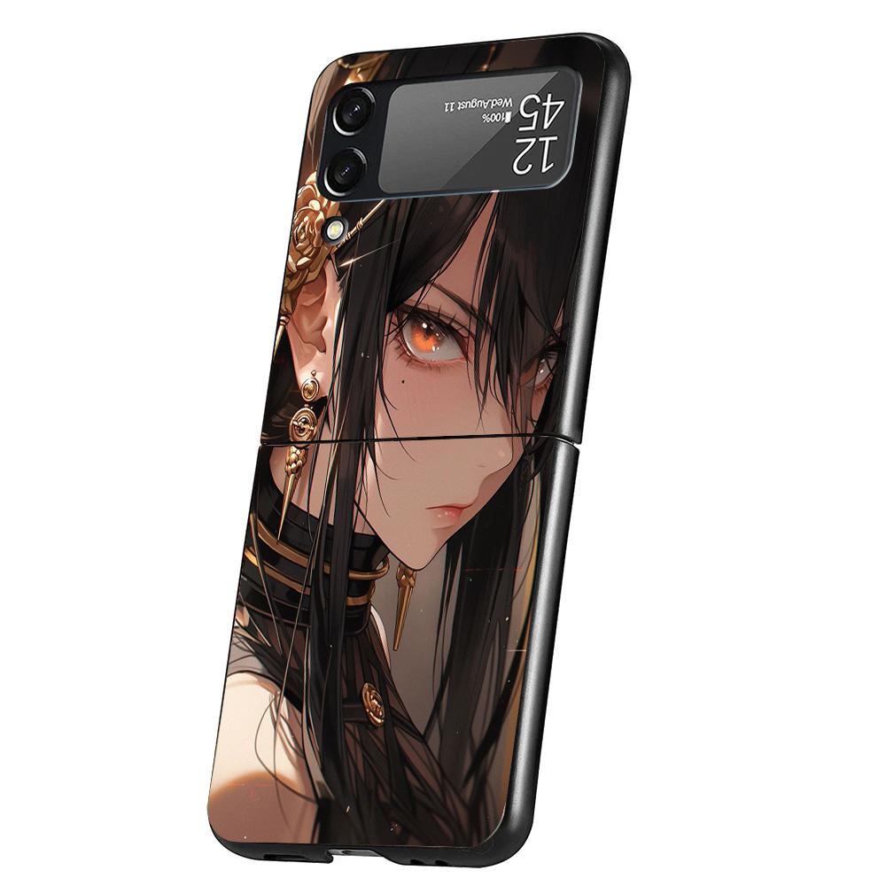 S-Spy Family Yor F-Forger Cover Phone Case For Samsung Galaxy Z Flip 7 6 5 4 3 5G Flip7 Flip6 Flip5 Flip4 Flip3 Black Fundas She