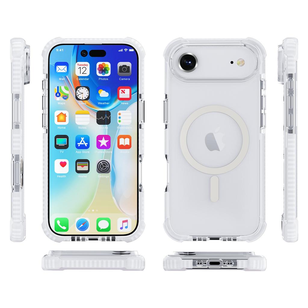 For iPhone Air Case Compatible with MagSafe Reinforced Corners TPU+Acrylic+TPE Phone Cover