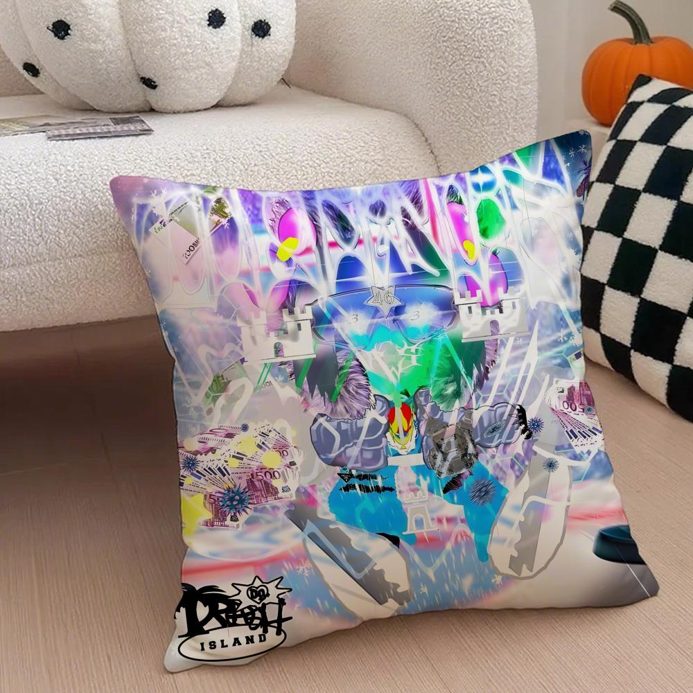 Experimental Swedish Rapper B-Bladee Cushion Cover Throw Pillow Cover Hidden Button Durable Polyester Chair Cushion