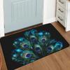 Peacock Feather Area Rug Teal and Blue Peacock Decor for Living Room Bedroom Kitchen Floor Home Decoration Indoor Outdoor