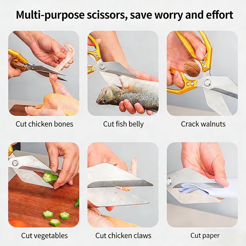 Kitchen Scissors Heavy Duty Stainless Steel Multifunctional Bone Cutting Sharp Accessories