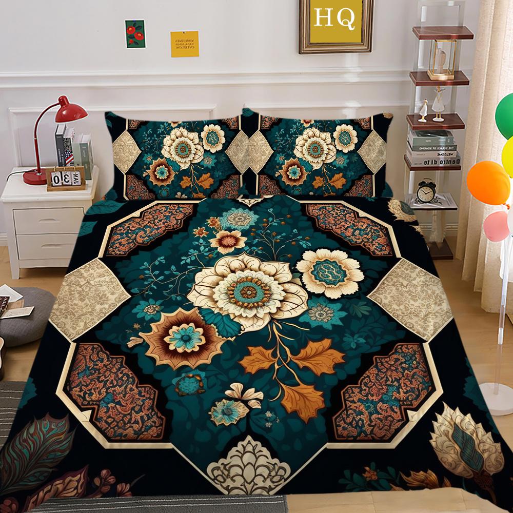Set Copripiumino 3D Stampa Floreale Donna Tessili per la Casa Poliestere Dimensioni Queen Set Copripiumino per Letto