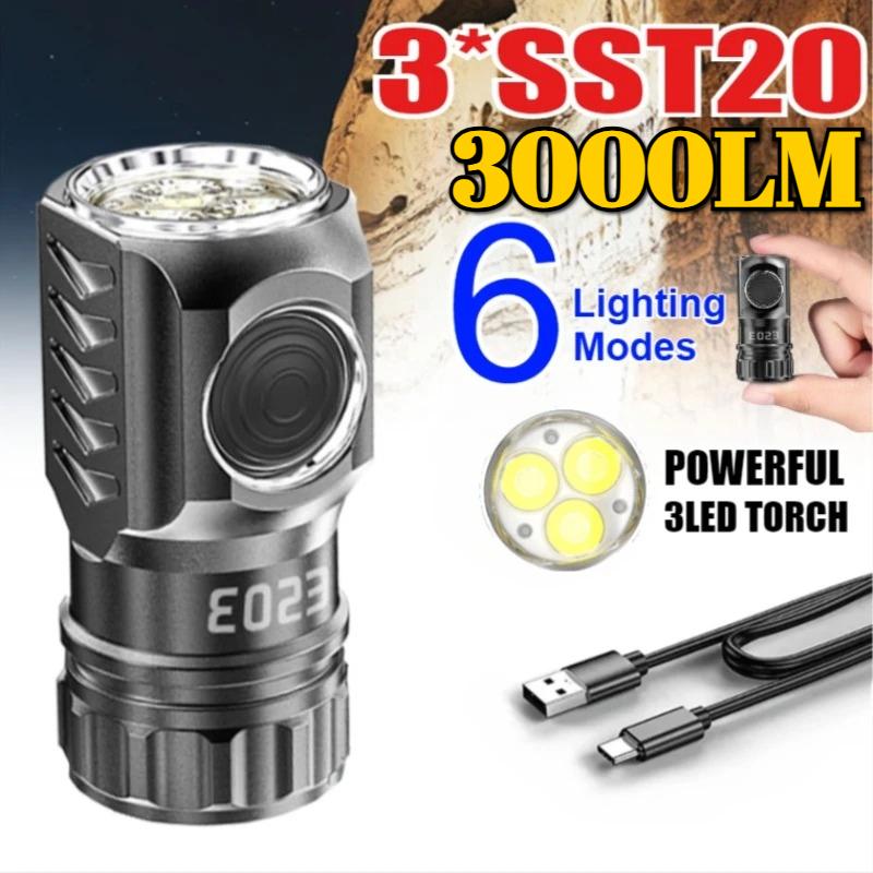 Powerful LED Flashlight USB Rechargeable Torch Waterproof Emergency Lamp Super Bright Portable Mini Torch for Camping Fishing