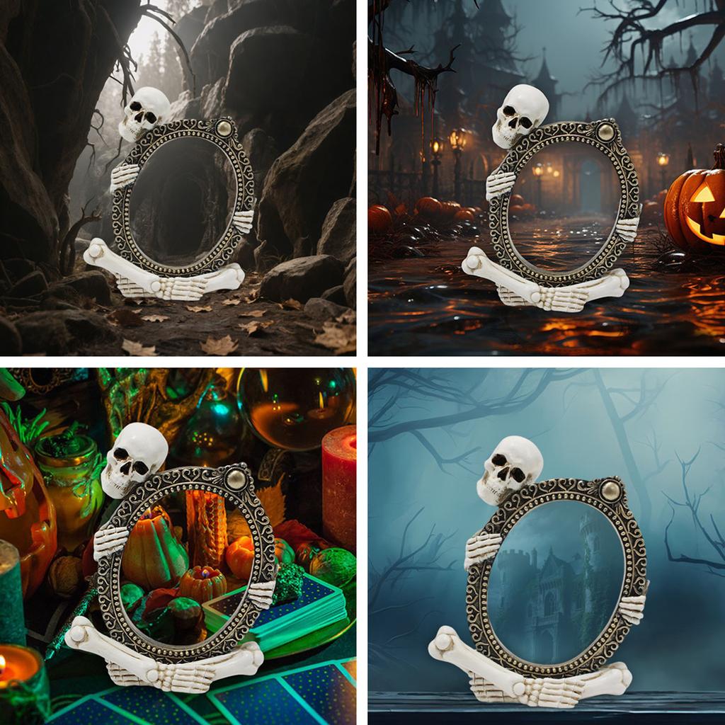 Resin Skull Picture Frame Ornament Skeleton Frames Decoration Halloween Home Party Centerpieces For Theme Event