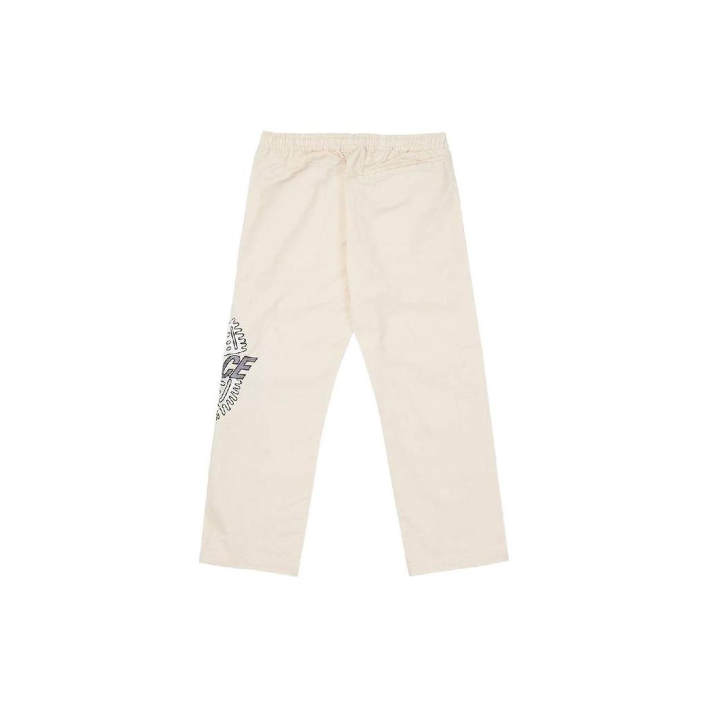 Palace Logo Print Straight Leg Casual Pants Unisex Bottoms White SS22-525