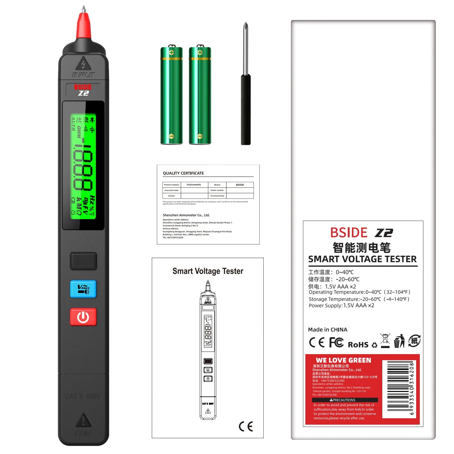 

Z2 Цифровий детектор напруги змінного струму Тестер Індикатор Електрична ручка Точка переривання змінного струму 0~300 В Безконтактний тест проводу під напругою з ліхтариком