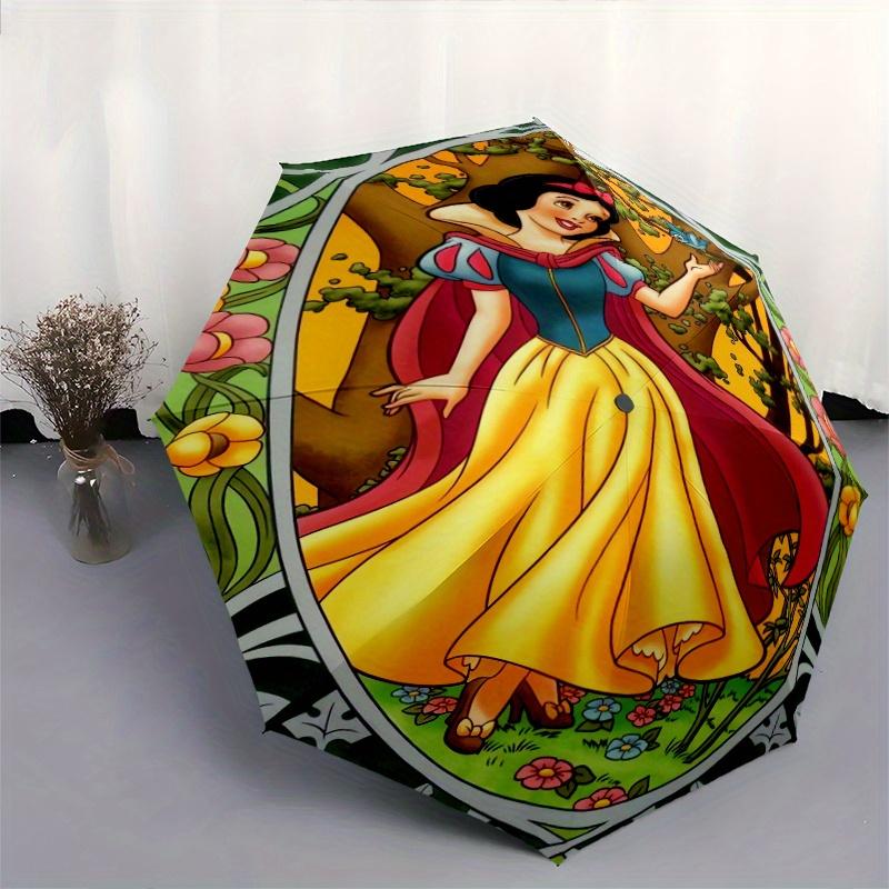 Snow White Cartoon Umbrella, Portable 3-Fold Compact Umbrella, Suitable for Camping, Hiking and Travel, Ideal Easter Birthday Gift for Famil