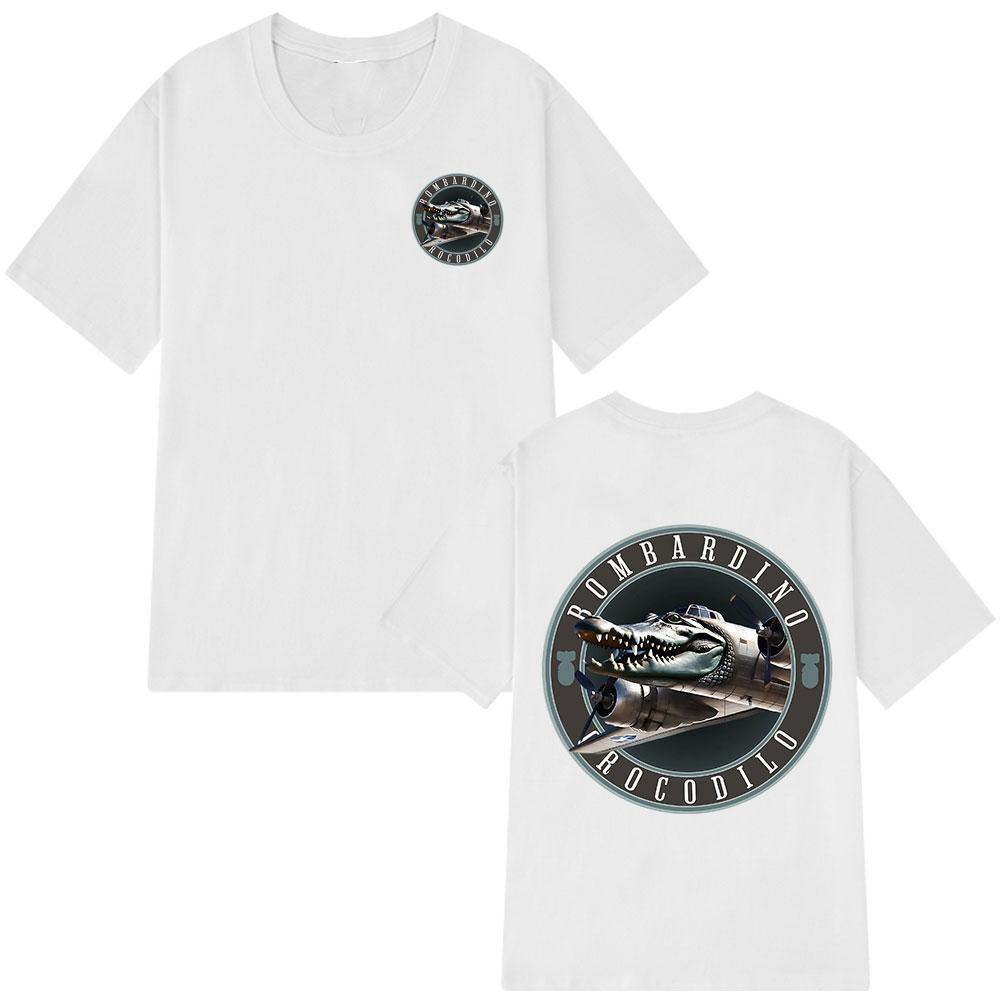 Bombardiro Crocodilo T-shirts Italian Brainrot Funny Meme Crocodile Plane Bomber T-shirt Men Women Cotton Short Sleeve T Shirts