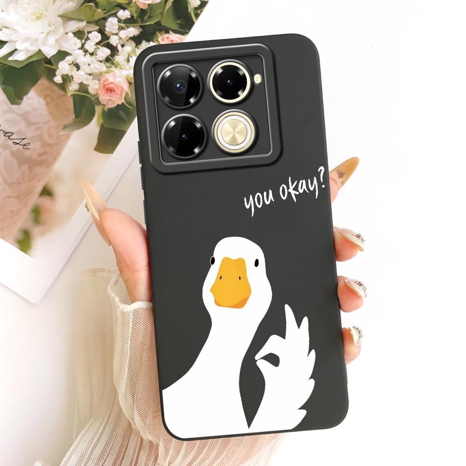 For Infinix Note 40 Pro 4G 5G / Note 40 Pro+ / Note40 X6853 Cute Cat Flower Cartoon Phone Case Soft Silicone Cover Bumpers