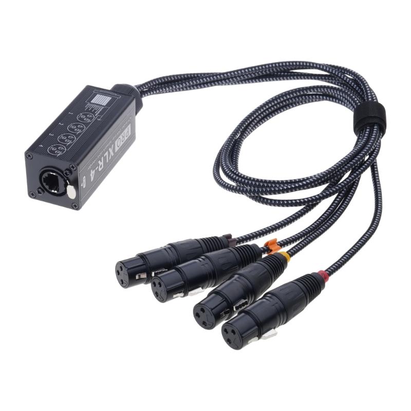 

RJ45 To 4 Channel XLR Sound 3Pin Splitter For Cable Networking Extension Stage Studio Recording Connector Accessories