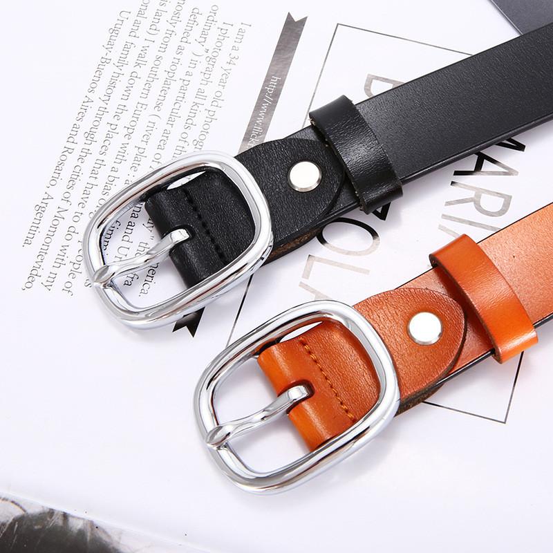 Womens Leather Belt Simple Classic Cowhide Fashion Korean Style For Casual Jeans Wear