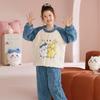 Girls Winter Coral Fleece Pajama Set Kids 8 Years Thick Warm Sleepwear With Cartoon Print