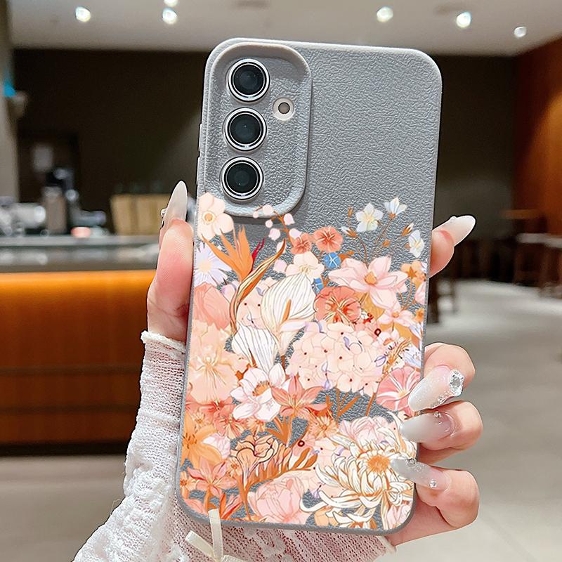Hydrangea Peony Flower Pattern Case For Samsung Galaxy S26 S25 S24 Ultra S23 S22 S21 FE A54 A15 A35 A55 A16 A26 A36 A56 A17 A37 A57 5G Funda