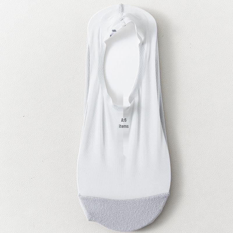 Women's Plus Size Low-Cut Invisible Socks - Ice Silk, Anti-Slip, Thin Cotton Sole, Spring/Summer
