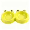 Cartoon Frog Shaped Stainless Steel Pet Double Bowl Anti Spill Dual-Use Bowl Cat And Dog Universal Feeder