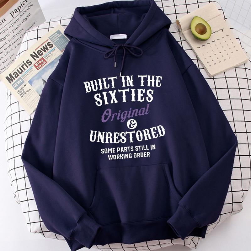 

Women s Letter Built in The Sixties Print Fall Winter Hoodies Graphic Long Sleeve Sweatshirts Casual Vintage Hooded Clothes 90s XL