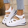 Women Sandals High Quality Buckle Strap Sandals Women New Closed Toe Office Career Sandals Summer Solid Wedge Shoes for Women