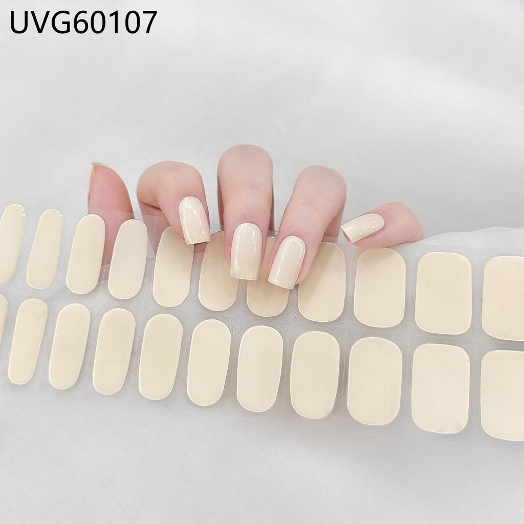 Transparent Nude UV Gel Nail Art Stickers: Semi-Cured, Semi-Baked Manicure Sheets