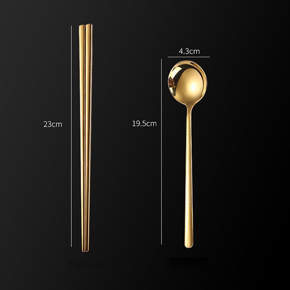 Tableware Dinnerware Spoons Chopsticks Stainless Steel Soup Spoon for Student Home Kitchen Office