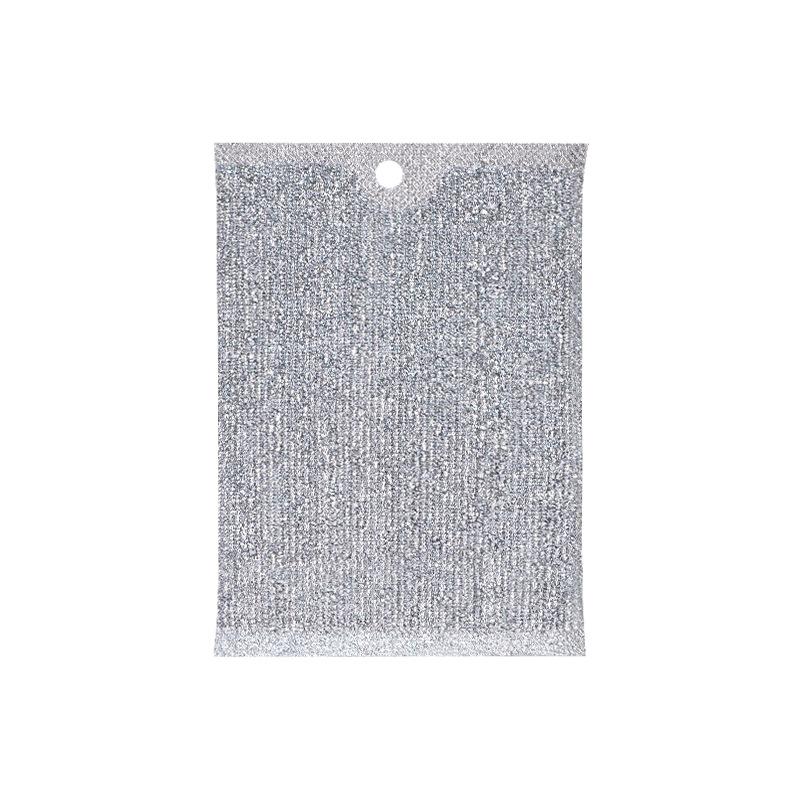 

Утолщенная двухслойная металлическая стальная проволока тряпки для мытья посуды двухсторонняя салфетка для мытья посуды: Не прилипает масло и идеально подходит для домашней кухни 5pcs серебряный