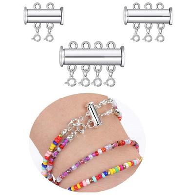 Connecting Buckle Alloy Necklace Clasp Slide Lock Necklace Connector Multi-Strand Jewelry Clasp DIY Crafts Helper