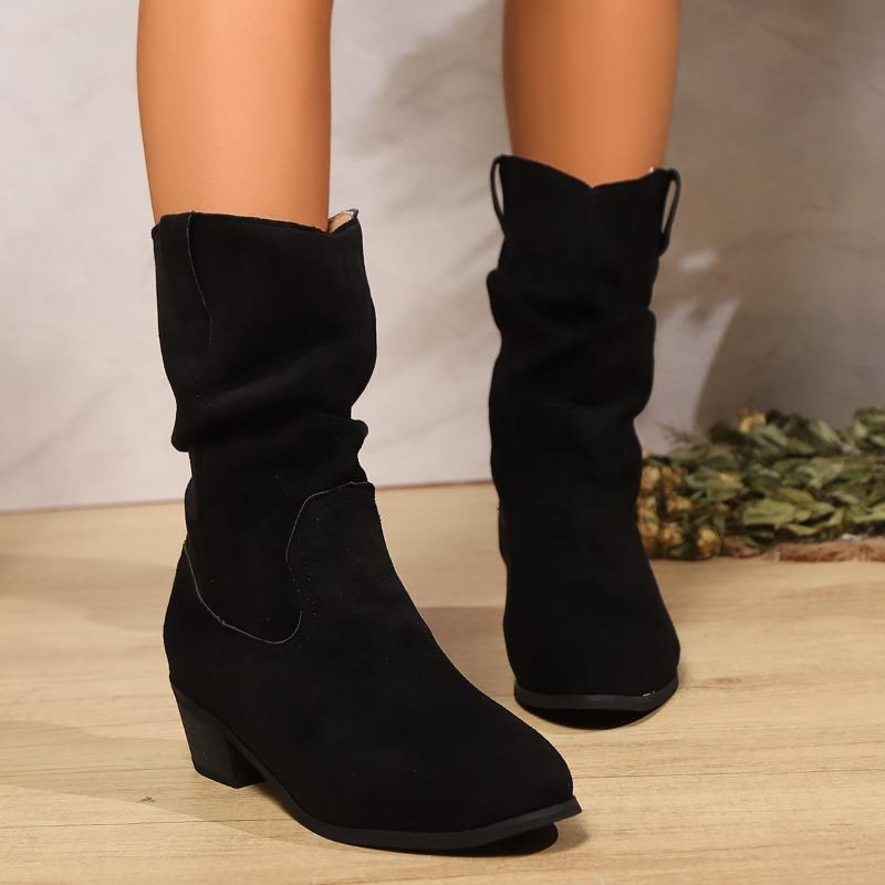 2024 Winter New Warm Wool Booties Ankle Boot Platform Shoes Turned-over Edge Casual Women Mid Boots Women's Fur Warm Snow Boots