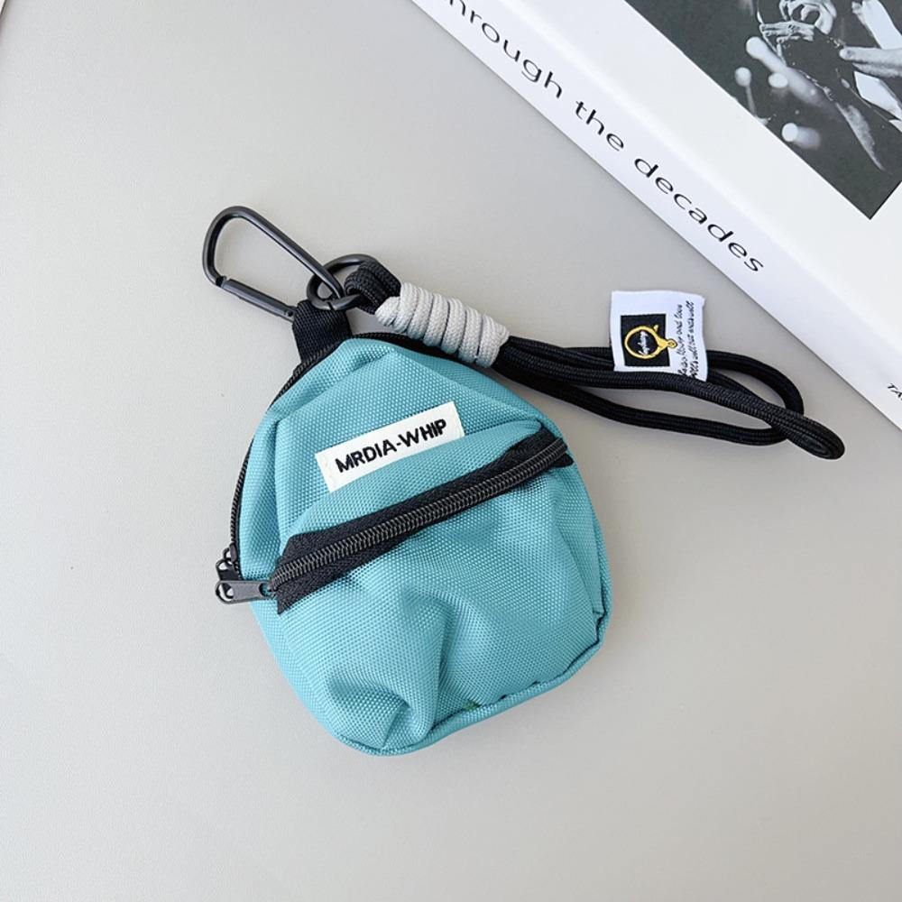

Creative Hanging Coin Purse Contrasting Color Short Wrist Strap Earphone Storage Bag Pendant Anti-theft Small Key Bag Girl