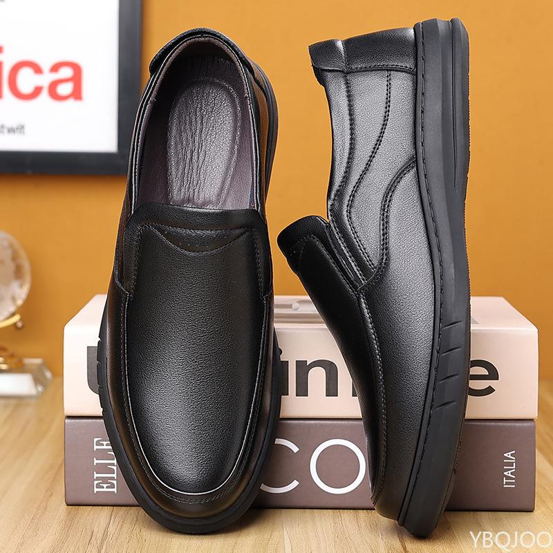 Casual Men'S Leather Shoes Summer Soft Soled Dad Shoe Versatile Classic Male Shoes Breathable Genuine Leather Loafers Homme