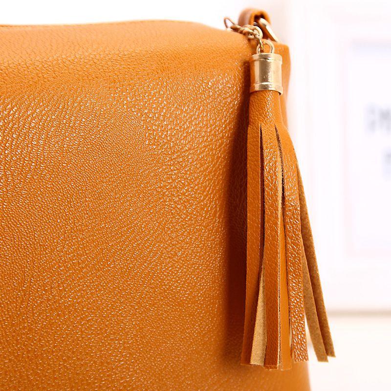 Colorful Pu Leather Women's Cross Body Bag With Tassels Small Size For Everyday Use