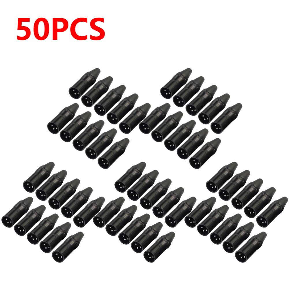 10-50Pcs DIY Microphone XLR 3Pin Male Plug Connector Cable Solder Plug MIC Adapter Stage Light for Mixer Amplifier DVD