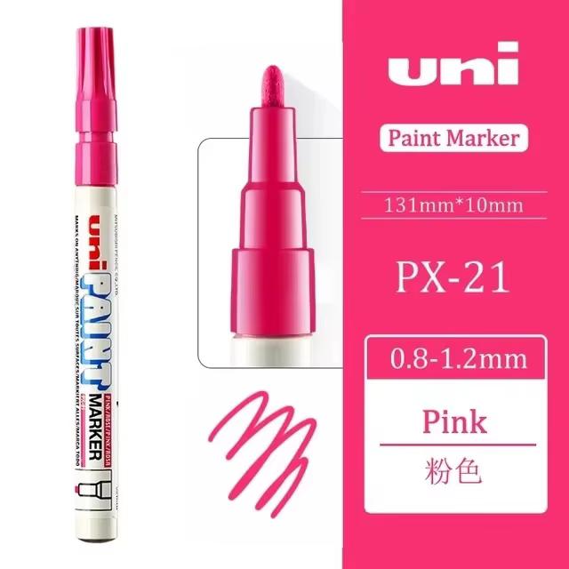 1pcs Japan UNI Paint Marker PX-21 Oil-based Permanent 0.8-1.2mm Tire Touch Up Painting Waterproof Graffiti Art Supplies