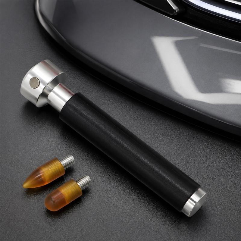 Body Repair Tool Pen with Replaceable Heads, Threaded Top and Rubber Grip for Auto Panel Finishing Task Support