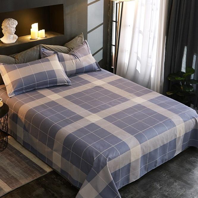 New Flat Sheets Queen Size Printed Bed Sheet Simple Mattress Cover Bedding Adult Student Bedroom Four Seasons Bedspread Hot Sale